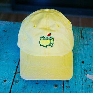 Official The Masters Golf Hat Yellow Embroidered Adjustable Cotton Cap